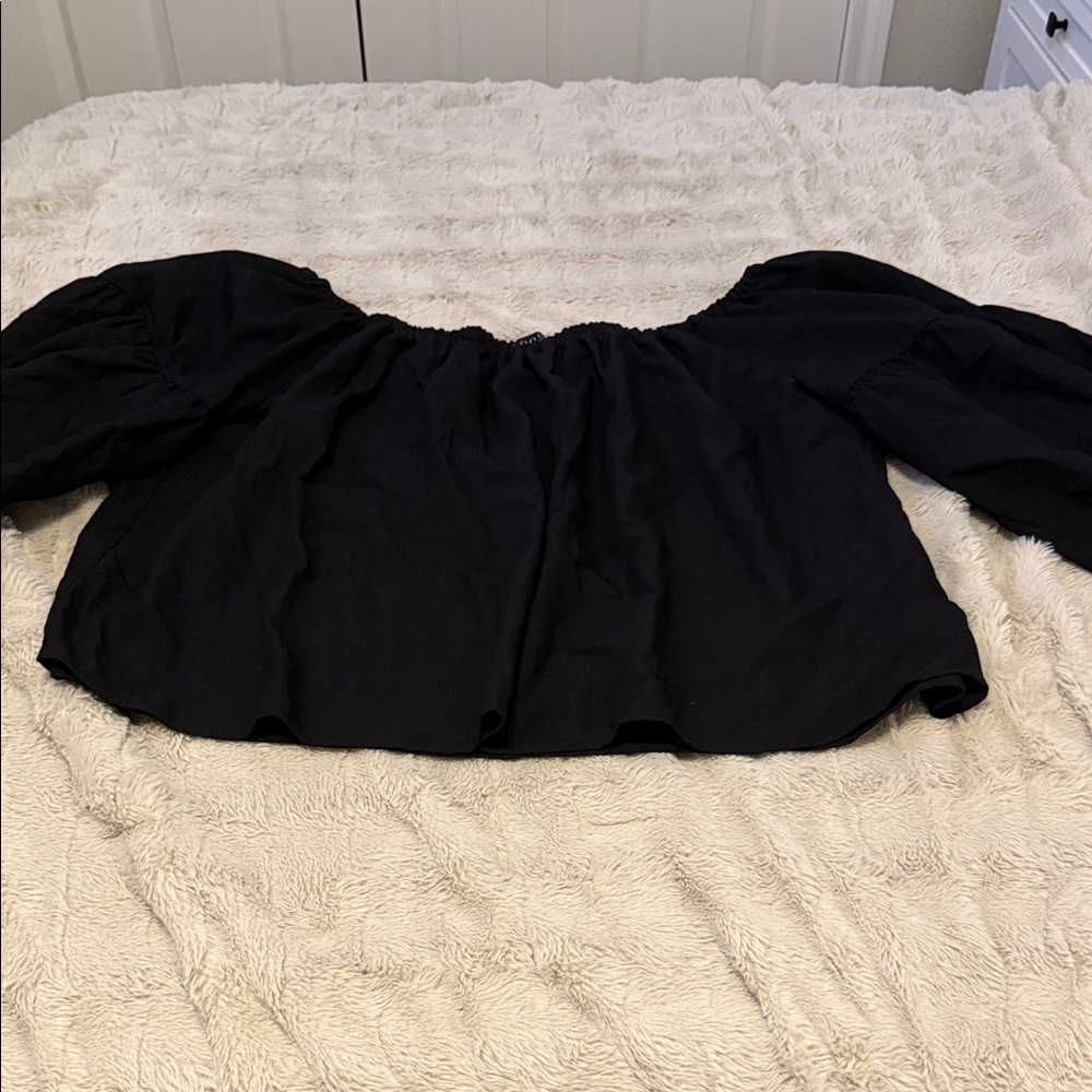 Eloquii Black Off-Shoulder Blouse